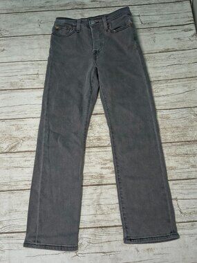 Levi’s Wedgie Straight Grey Denim High Rise Ankle Jeans Womens Size 26